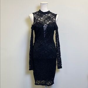 Sabora Women’s Small Elegant Black Lace Dress